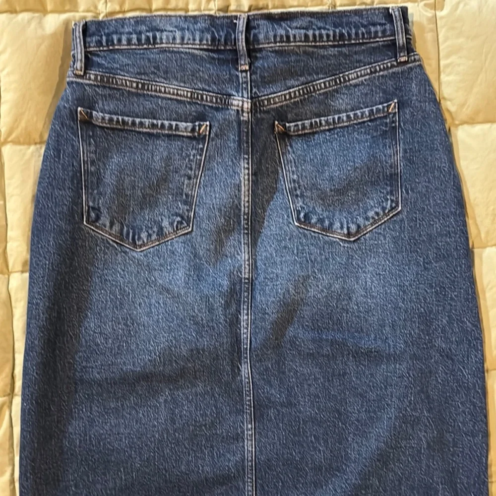 a.n.a Blue High-Waisted Long Denim Skirt with Vintage Appeal - Picture 5 of 5